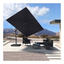 Purple Leaf - Parasol Déporté en Aluminium 2,5 × 3,5 m Rectangulaire, Parasol de Jardin Extérieur Inclinable de Gauche à Droite, Adapté pour Balcon,