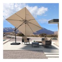 Purple Leaf - Parasol Déporté en Aluminium 2,5 × 3,5 m Rectangulaire, Parasol de Jardin Extérieur Inclinable de Gauche à Droite, Adapté pour Balcon,