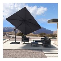 Purple Leaf - Parasol Déporté en Aluminium 2,5 × 3,5 m Rectangulaire, Parasol de Jardin Extérieur Inclinable de Gauche à Droite, Adapté pour Balcon,