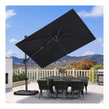 Purple Leaf - Parasol Déporté en Aluminium 2 × 3 m Rectangulaire, Parasol de Jardin Extérieur Inclinable de Gauche à Droite, Adapté pour Balcon,