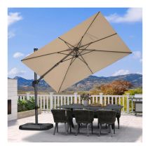 Purple Leaf - Parasol Déporté en Aluminium 2 × 3 m Rectangulaire, Parasol de Jardin Extérieur Inclinable de Gauche à Droite, Adapté pour Balcon,