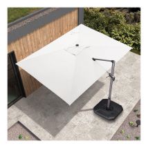 PURPLE LEAF Parasol Déporté en Aluminium 2.7 × 3.5 M Rectangulaire, Parasol de Jardin Extérieur, Adapté pour Balcon, Piscine, Terrasse, Blanc