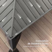 Purple Leaf - Tonnelle de Jardin Extérieur Pergola Aluminium avec Moustiquaire et Rideaux Pavillon de Jardin à Double Toit Acier Galvanisé, 4.25 x