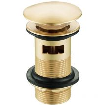 Push Button Slotted Basin Waste Brushed Brass