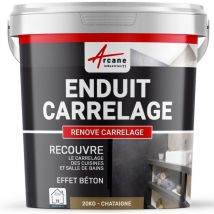 Arcane Industries - Putz für Fliesen - Fliesen verputzen - Betonbeschichtungs-Effekt - renove carrelage - Kastanie - Kit 20kg - 13m² für 2 Schichten