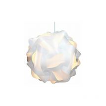 Ousudela - Puzzle lamp with xl lampshade - iq luminaire 30 pcs 15 designs white light - Diameter approx. 40 cm - With E27 socket cable holder