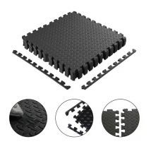 Vivol - Puzzlefliesen - Sportbodenbelag aus eva Schaum - Schwarz - 120x120 cm - Set mit vier Stück + Rand