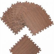 MONZANA 8x Bodenschutzmatte 45x45cm Rutschfest Boden Wasserfest Fitness Schutzmatte Unterlegmatte Puzzlematte Erweiterbar Laminatoptik beige