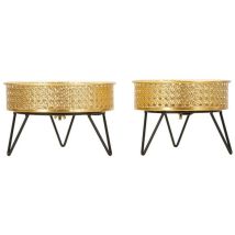 Coppia di portavasi in metallo dorato – Ø 20,5 cm – altezza 13-18 cm – Charme1921