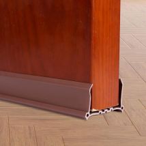 PVC - 96 cm - Bande d'étanchéité pour bas de porte - Bande d'étanchéité pour porte d'intérieur - Insonorisée - Anti-insectes - Coupe-vent - Marron