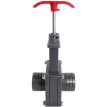 Pvc Absperrschieber 38 x 38 mm mit 2 Stück V2A Schellen