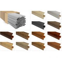 Pvc battiscopa pacchetti risparmio battiscopa 23x65mm moderna canalina per cavi: 0102 Effetto legno grigio-beige, 40 metri / 20 strisce