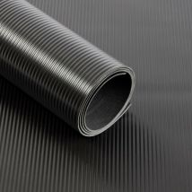 Etm - Pvc-bodenbelag Strips Schwarz 120 X 200 Cm