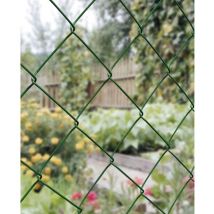 H+s Maschendrahtzaun PVC-Geflecht Moosgrün Höhe 1500 mm verzinkt, Länge 25 m