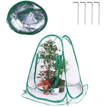 Pvc isolation thermique plante à fleurs housse antigel intérieur et extérieur jardin terrasse habillage pluie cabanon ensoleillé 70x70x80cm avec 4