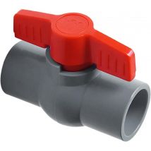 Pvc-kugelhahn, Kompaktes 2-wege-t-ventil Zur Durchflussregelung In Abwasserrohren, Grau, 32 Mm