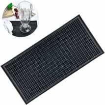 Héloise - pvc Non-Slip Rubber Bar Mat, Black Waterproof, Cafe Silicone Tapping Mat, Thick and Durable for Restaurant Counter (30 x 15 cm)