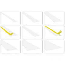 Pvc plat blanc 2m - standard 3mm, choix de lèvre souple et auto-adhésif - hj: Avec du ruban adhésif en mousse, 107 - 25x3mm