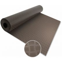 ETM - Tapis en caoutchouc Diamond Cut Marron 120 x 150 cm