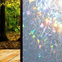 Pvc Réfraction Coloré Autocollants en Verre Électrostatique Film De Fenêtre sans Colle Peut Enlever Les Grilles De Fenêtre en Verre Croissant