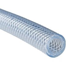 PVC-Schlauch mit Textileinlage, Transparent - 1/2 Zoll: Innen-Ø: 13 mm, Außen-Ø: 20 mm