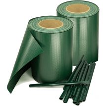 Trisens - pvc Sichtschutzstreifen 70 Meter Doppelstabmatten Zaun 2er Set - 2 Rollen á 35m x 19cm inkl.60 Befestigungsclips Zaunfolie Sichtschutz