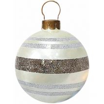 Pvc Silver Outdoor Christmas Decorated Inflatable Balloon, 23.6 Inch Giant Inflatable Merry Christmas Balloon with Pump, Outdoor Decorations, Holiday
