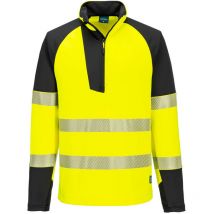 Pw3 hi-vis sweatshirt zippé - taille xxxl - jaune/noir Portwest