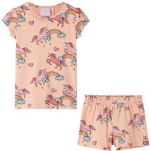 Pyjamas à manches courtes pour enfants orange clair 116 Vidaxl 191065