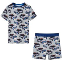 Pyjamas à manches courtes pour enfants gris 116 vidaXL377415