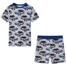 Pyjamas à manches courtes pour enfants gris 140 Vidaxl 322343