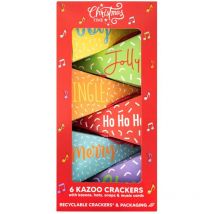 Harvey&mason - Pyramid Kazoo Christmas Crackers Pack Of 6 Musical Family Festive Bright Colour