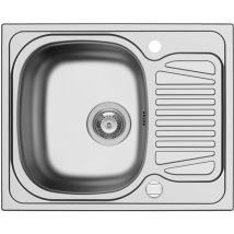 Pyramis - 100132512 - Lavello da incasso in acciaio inossidabile, modello Sparta, con 1 vasca e 1 gocciolatoio, 62 x 50 cm