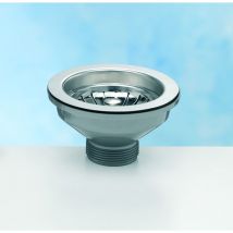 Pyramis - Siebkorbventil 92mm ohne Überlauf Edelstahl / Kunststoff