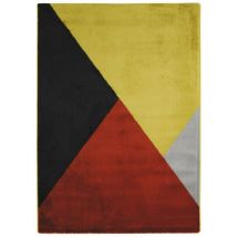 Thedecofactory - pythagore - Tapis lumineux effet laineux motifs triangles multicolore 120x170