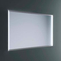 Lineabeta - Pyxis 120x80cm miroir led avec cadre gris anti-buée