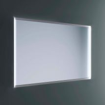Lineabeta - Pyxis 80x80cm miroir led avec cadre gris anti-buée