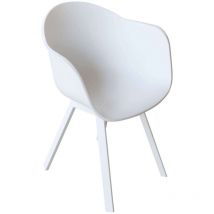 Poltrona in alluminio sedia da interno esterno colore Bianco mod. Maui