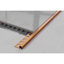 Universelles dekoratives Q-Profil aus Edelstahl für Fliesen 0.8cm x 244cm - Satiniertes Kupfer