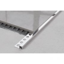Ilcom - Universelles dekoratives Q-Profil aus Edelstahl für Fliesen 1cm x 244cm - Glänzendes Silber