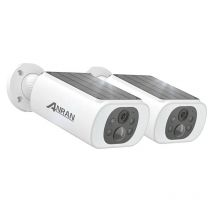 Anran - Videocamere di sorveglianza per interni e esterni Telecamera Wi-Fi Esterno Batteria Senza Fili Con Solare Pannello, 3MP con Visione Notturna