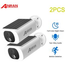 Anran - Videocamere Di Sorveglianza Per Interni E Esterni Telecamera Wi-fi Esterno Batteria Senza Fili Con Solare Pannello, 3mp Con Visione Notturna 