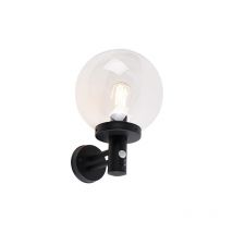 Applique con sensore sfera - Moderno - Plastico,Acciaio,Acciaio inossidabile - Nero - Tondo Max. 1 x Watt - Qazqa