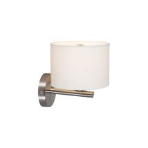 QAZQA Appliques vt - Moderno - Tessuto,Acciaio - Bianco/Acciaio - Tondo Max. 1 x Watt