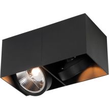 Spot design noir rectangulaire AR111 2 lumières - Box - Qazqa