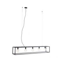 Cage - Suspension multiples - 5 lumière - l 1500 mm - Noir - Moderne - éclairage intérieur - Salon i Chambre i Cuisine i Salle à manger - Qazqa