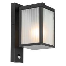 Charlois - Applique murale avec détecteur - 1 lumière - l 14 cm - Noir - Moderne - éclairage extérieur - Qazqa
