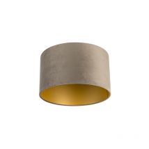 Cilinder velours - Abatjour - ø 350 mm - Taupe - - Qazqa