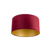 Cilinder velours - Abatjour - ø 500 mm - Rouge - - Qazqa