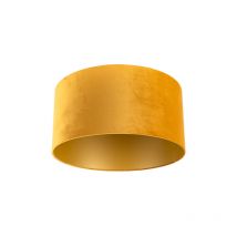 Cilinder velours - Abatjour - ø 500 mm - Jaune - - Qazqa
